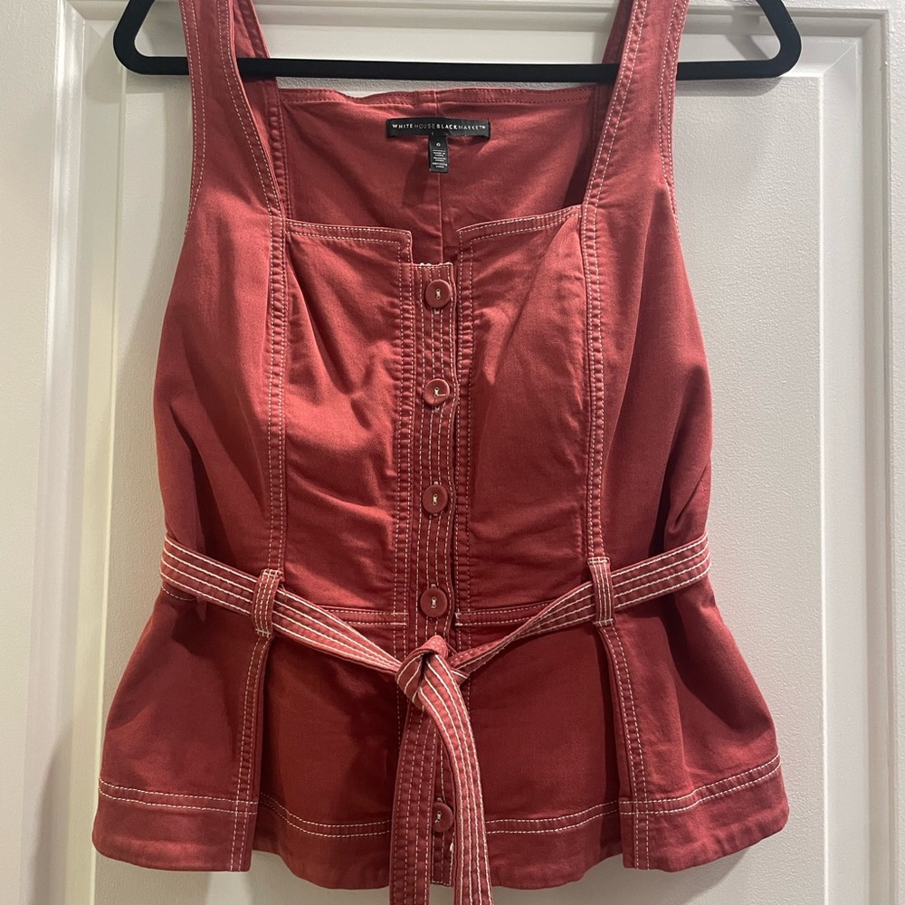 White House Black Market Rust Tank Top with Belt